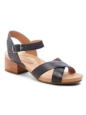 Lucky Brand Black Leather LK-Philana Strappy Open Toe Shoes Sandals